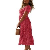WRCNOTE Girls dugih rukava mrežaste haljine slatka praznična bagerska haljina crtana print ružičasta