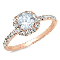 10KT Žuta zlatna žena Okrugli dijamant ovalni klaster mladenka za vjenčanje za angažman prsten set CTTW