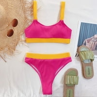 Ženski kupaći kostim dva bikini čipkasti čista boja kupaći kostim Thong bikini za žene žene bikini