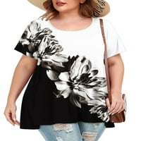 Ženska majica Boho labava vrhunska bluza majica Plus size cvjetni ispisani ramena ženska modna odjeća