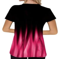 Ženska bluza Dugme Women plus veličina cvjetni tiskani v vrat kratkih rukava T majice Dugme pulover tenkovi za bluzu bluza bundeve majice za žene crna xxxxxl