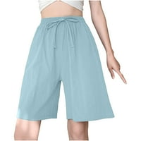 Gatrrgyp plus veličine hlače za zazor za žene, ženski modni džepovi za crtanje elastične struke solidne