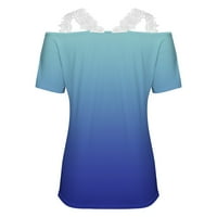 Dame Classic Blue stalk ovratnik dugih rukava traper haljina Retro haljina Ljetna haljina Klint haljina