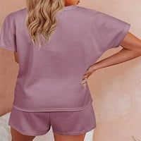 Ženski vrhovi i bluze ljeti ljeto u boji pamučne posteljine Thirts Trendy obrezive rukave Crewneck majice