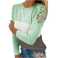 Twifer Ljetni vrhovi za ženske ženske modne ležerne majice s kratkim rukavima okrugli vrat pune boje