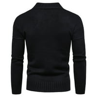 DTIDTPE Ženski gumb Turtleneck pulover dugih rukava labav pleteni džemper vrhovi bijeli