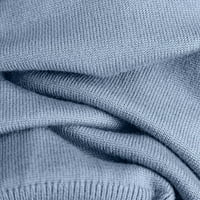 Ženski ljetni vrhovi V izrez tiskane majice Majica kratkih rukava Casual Side Split Tunic Top Blue XXL