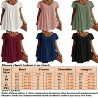 Žene Ljetne casual majice kratkih rukava kontrastni boja ruffle trim v izrez Basic Tops Streetwear