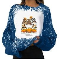 Glookwis muns majice s dugim rukavima polo majica Božićni vrhovi Xmas Athletic Pulover rever izrez plave l