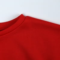 Ženski vrhovi bluza casual dugih rukava, majice s dugim rukavima Stvoreni izrez ljetni crveni 2xl