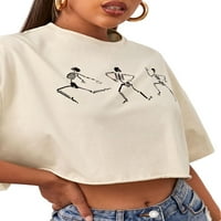 Ženski portretni tisak majica s dugim rukavima Slim Fit Spring Basic znojenje tees-girl gothic odjeća