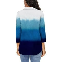 Ženske vrhove bluza Žene kratki rukav modni grafički otisci T-majice Crew vrat Ljetni tunik Tee plavi