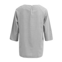 PBNBP moda Žene čvrste boje kvadratni izrez dugih rukava preklop majica Slim bluza