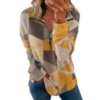 Žene Jesen tanki patchwork patchwork plaćenog printa, jakna s majicom Srednja duljina, ženska majica