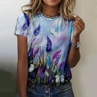 Ženski vrhovi Ljeto etničko cvjetni tanki slatki vrhovi Slim Fit Thirts majica Spring bluza Slatka TOP