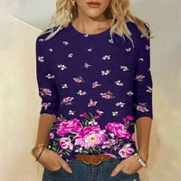 Karuedoo ženske majice kratkih rukava plus size od rezanja Ljeto V izrez labavi fit tucijski bluza