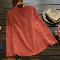 Vrhovi za žene modni čvrsti V-izrez s dugim rukavima s dugim rukavima Tunička majica za zabavu do 65%