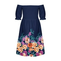 Cindysus casual haljina sa džepovima za žene Ljeto obične majice sandors cvjetni tisak i mini haljine