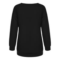 Tenjioio Womens Pad Clearance Dugi rukav SPLICE pulover duksevi Duks duks bluza za šivanje