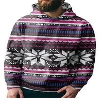 Aaiyomet muns dukseri Muškarci Zimske boje Blok Tie-dyecking džep dugih rukava džep s kapuljačom, grafički kapuljač pulover vrhove, S-3XL