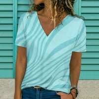 Ljetne ženske košulje Ženska čipka kratkih rukava s kratkim rukavima V izrez T-majica Dressy Casure