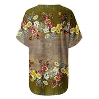 Ženska ljetna majica casual okrugla vrhova vrata modna udobna ispisana bluza s kratkim rukavima l