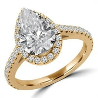DazzlingRock kolekcija 14k okrugli tanzanite i bijeli dijamantski ženski montirani kameni zaručni prsten, žuto zlato, veličine 10