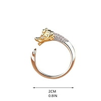 Labradoritet 6x kruška u obliku kruške sterling srebrna ruža Vermeil ženski vjenčani prsten