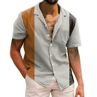 Corashan Muške majice, muški povremeni praznični prug tiskani kratki rukav vrhunske košulje kratkih
