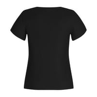 Moonker Womens Majice za žene tiskane bluze s dugim rukavima, majica za majicu s gornjem bojom GEOMETRY s crvenim