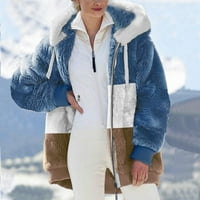 Pedort Womens Prevelizovanije Zip Up Sherpa Jaknu zadebljani kaput sa zimskom jaknom od kapuljače crvena,