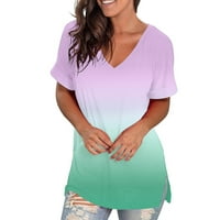 Hanas vrhovi ženski ljetni modni majica, čipkasti košulje s kratkim rukavima s kratkim rukavima, slatka
