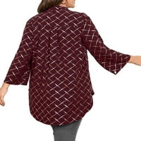 Qwertyu ženske bluze plus veličine kratkih rukava posada izrezana majica za ženske pamučne pamučne platnene