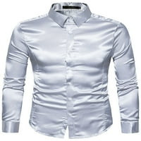 Košulje za muškarce casual prevelizirani znoj trendi solidne boje ramena posada vrata dugih rukava labave majice za muškarce