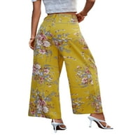 Lenago Baggy Dukset za žene Čvrsti putnici sa visokim strukom Wide noga hlače Pocket pantalone Sporty