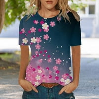 Kratka košulja Grafički tees Basic Tops Košulje za ženske ležerne bluze Skraćene rukave Labavi FIT Crewneck