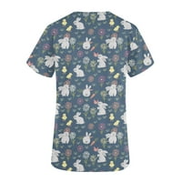 Glonme Dame Tee šuplje majice Crew Crew Crw Majica Dnevni odjeća Comfy Tunika Bluza Slim Fit Solid Color