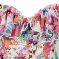 Eyicmarn ženska haljina, bez rukava bez rukava u boji-kontrast s niskim rezom s rezom kratka haljina