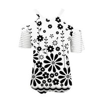 Zunfeo ljetne bluze za žene labave fit crewneck rukave za jesen na vrhu ležerne trendi grafičke majice