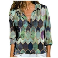 Ženski okrugli vrhovi vrata Ljetna majica kratkih rukava za casual gumb V izrez Losobotni fit Comfy