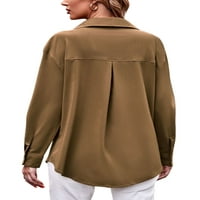 Basic Crew izrez za žene Modni patchwork kratki rukav swight front bluza džepne casual plaže vrhovi