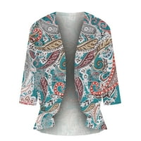 Ketyyh-Chn ženski vrhovi tiskani ljetni kaput šifona kimono kardigan bijeli, 2xl