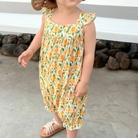 Rovga Žene Ljeto Labava haljina bez rukava Cvjetni print V-izrez šuplje od out sandress casual plaža