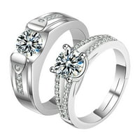 Prsten za pismo Engleski slovo Art Design Kombinacija Diamond Par poklon