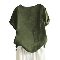 Proljetni vrhovi za žene Ženska modna Ležerna majica Kratki rukav V-izrez Duks V-izrez Tops bluza Slijede