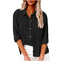 Ženska modna čvrsta boja jedno-ramena šifon casual top majica