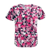 Prodaja čišćenja Jeftini vrhovi za žene Ležerna majica Plus Size Contrast Color Cracy V-izrez Loose