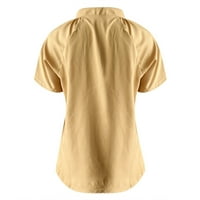 Vremenska pahuljica Ležerne prilike Dugi rukav V-izrez Retro tiskana labava fit bluza, mornarice, s