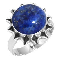 Sterling srebrni prsten za žene Plavo prirodno Lapis Lazuli dragulja Srebrna prstena 12. septembar Rođenje